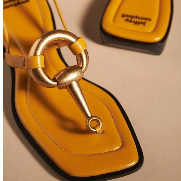 Jeffrey Campbell Matala Sandals Dark Yellow- Women’s Size 9 - Picture 3 of 11